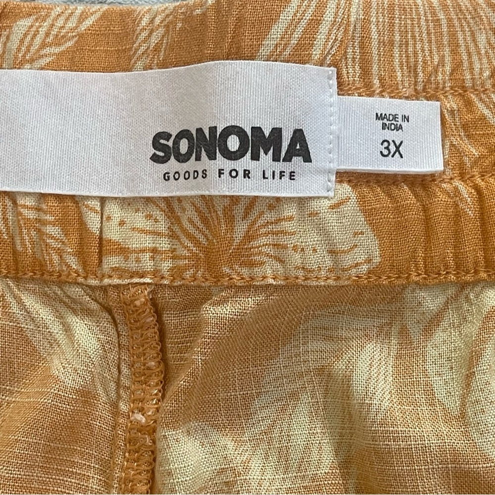 Sonoma Mid Rise Ultracomfort Waistband Tropical Print Pull On Shorts 3X NWT - Picture 3 of 7